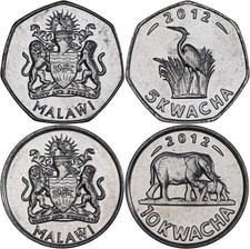 Malawi: 5 & 10 Kwacha Stainless Steel 2012 - UNC