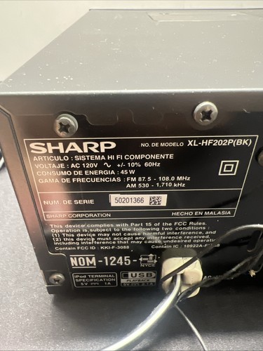 Sharp XL-HF201P Hi-Fi Stereo System Speakers & Remote CD Player Tested Working - Picture 10 of 12