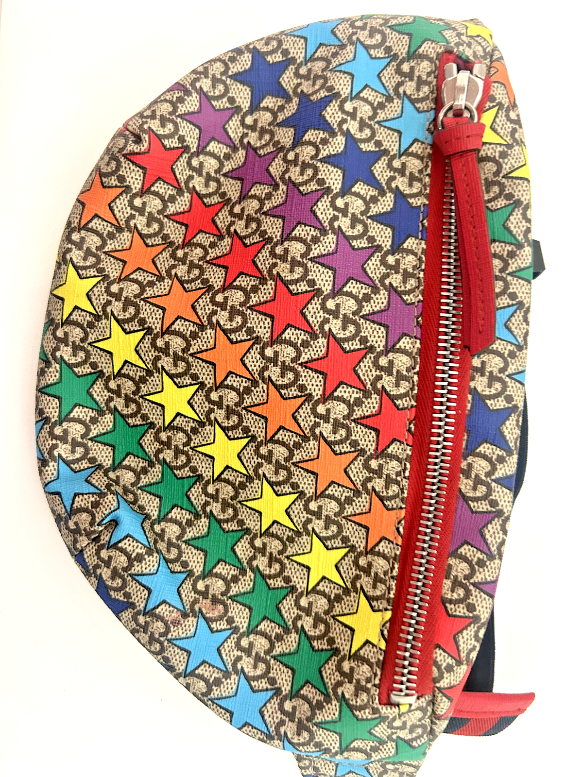 Gucci Kids GG Supreme Monogram Rainbow Star Coated Canvas Belt Bag Fw0725lrzdu