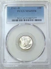 1941-D Mercury Dime PCGS MS65FB Full Bands Frosty White PQ Just Graded #C276Z