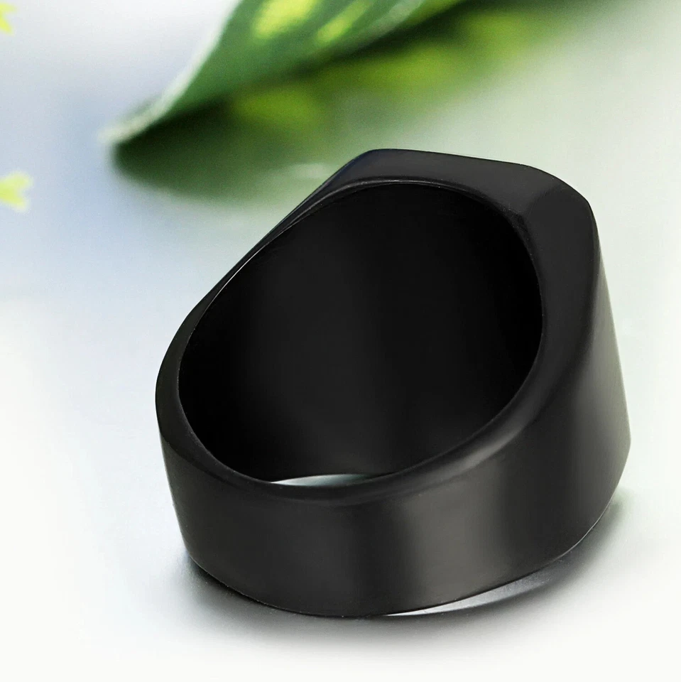 Кольцо с эмблемой PPORSCHE для мужчин - размер 10 - черная нержавеющая сталь автомобильная бижутерия - Изображение 3 из 4