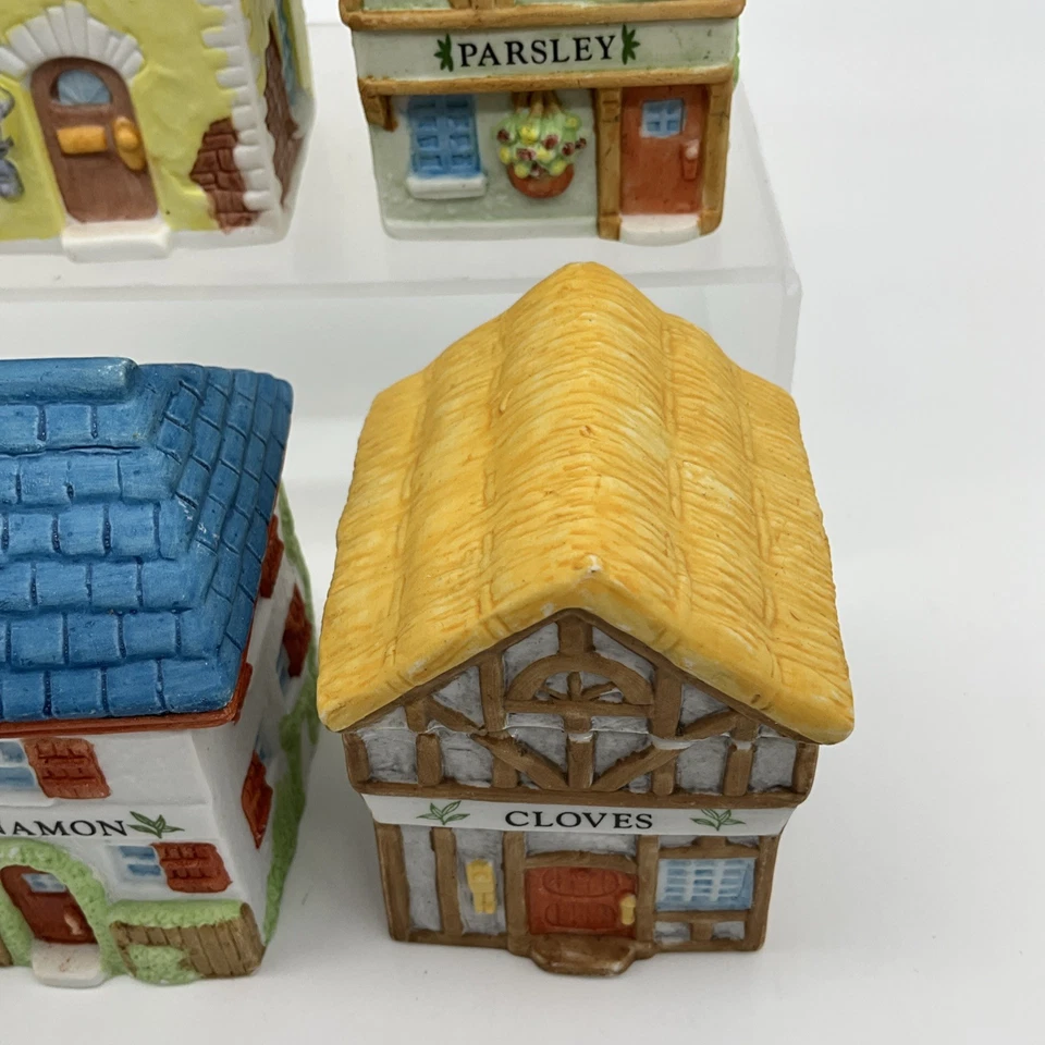 RSVP Plus Pro 1994 frascos de cerâmica casa de especiarias conjunto de 6 endro manjericão salsa noz-moscada - Imagem 4 de 4