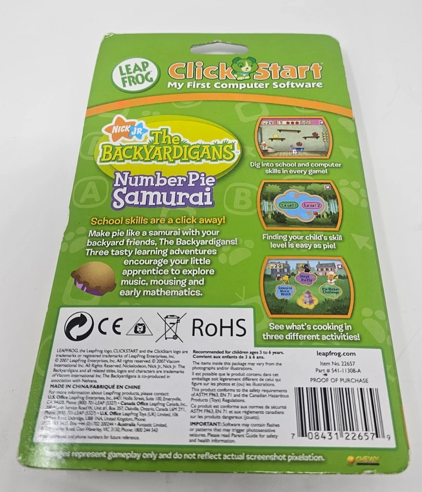 LeapFrog Click Start Game Lot Of 4 The Backyardigans Number Pie Samurai & More - Image 3 of 4