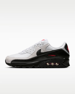 Nike Air Max 90 Shoes White University Red Black Men's | Size 7.5