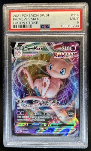 2021 Pokemon SWSH Fusion Strike Mew VMAX #114/264 PSA 9