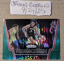 2021 WNBA Prizm SSP A'ja Wilson Widescreen Green Pulsar Prizm #25/25 BOOK END...