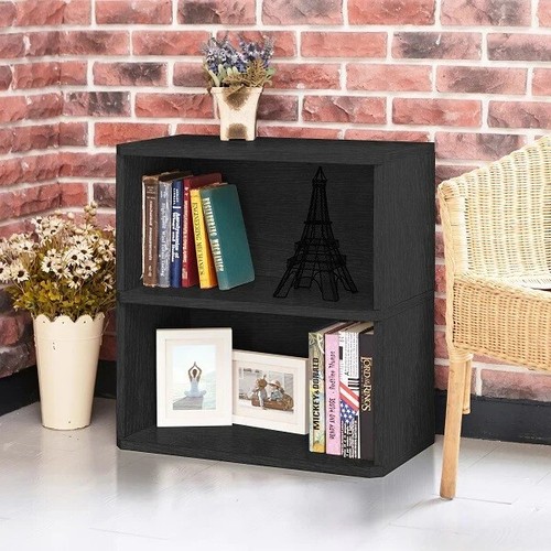 Way Basics Duo Rechteck 2-stufig Bücherregal Vitrine schwarz - UMWELTFREUNDLICH - Bild 5 von 13