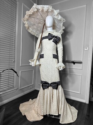 knee length dresses for ladies Inspired by My fair lady Eliza Doolittle white lace dress custom made   Mariecosplayshop