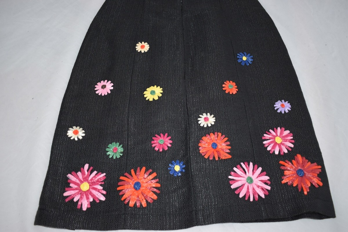 オールインワン・サロペット Moschino Floral-Print Black Cotton Dress With Relaxed Moschino Floral-print Black Cotton Dress With Relaxed