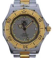 Vintage Tag Heuer Men's 38mm Two Tone 3000 Series Divers Watch Ref: 934.206!