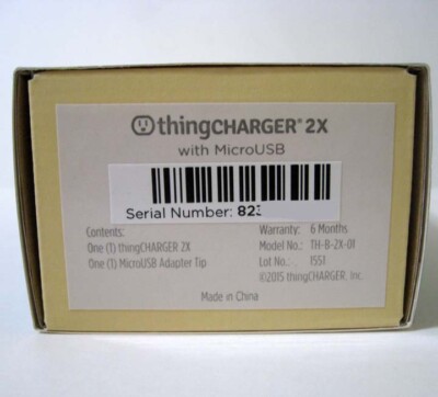 thingCHARGER ® 2X TH-B-2X-01 With MicroUSB Adapter Tip - New In