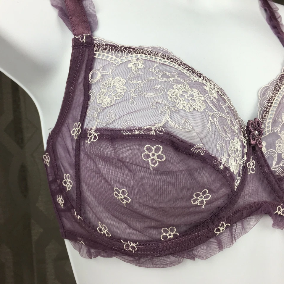 Sujetador lencería sexy transparente con aros de encaje ALEGRO - violeta 9003 - 30-40 nuevo con etiquetas Foto 3 de 4