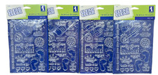 Inkadinkado Acrylic Stamps Clear On Clear 'Baby Girl' Baby Shower Scrapbook 4PK