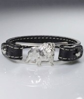 Armband Aus Echtem Leder 3D English Bull Armband In 925 Silber Luce