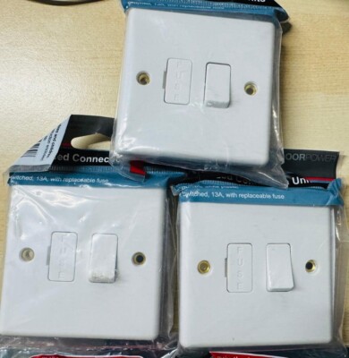 3x BG Electrical 852-01 geschaltete Sicherungsanschlusseinheit 13 Am