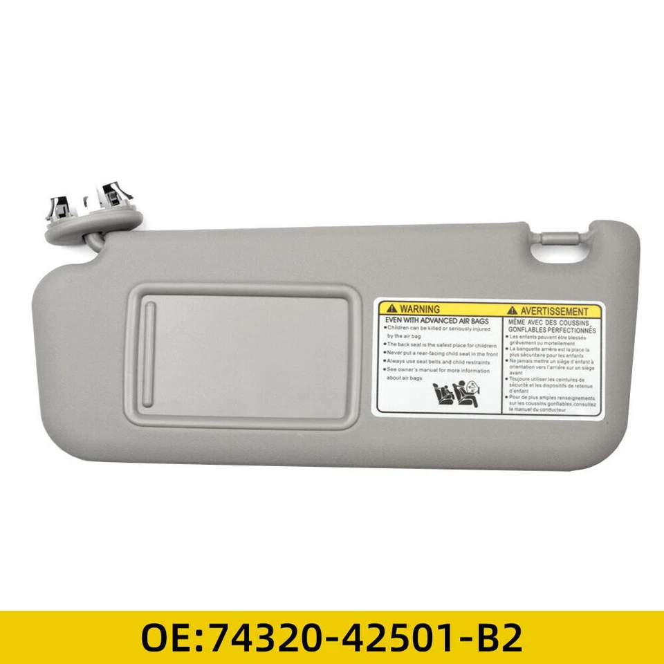 For 2006-2013 Toyota RAV4 Left Driver Gray Sun Visor W/ Mirror 74320-42501-B2 Foto 2 de 4