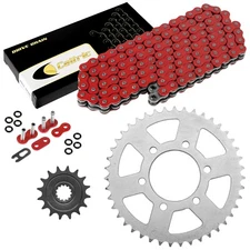 Red O-Ring Drive Chain & Sprockets Kit for Kawasaki ZX-6R Ninja ZX600 2007-2016