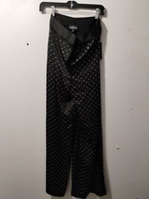 Danielle Bernstein x Macy's Holiday Black Rhinestone Wide-Leg Pants - Size 4