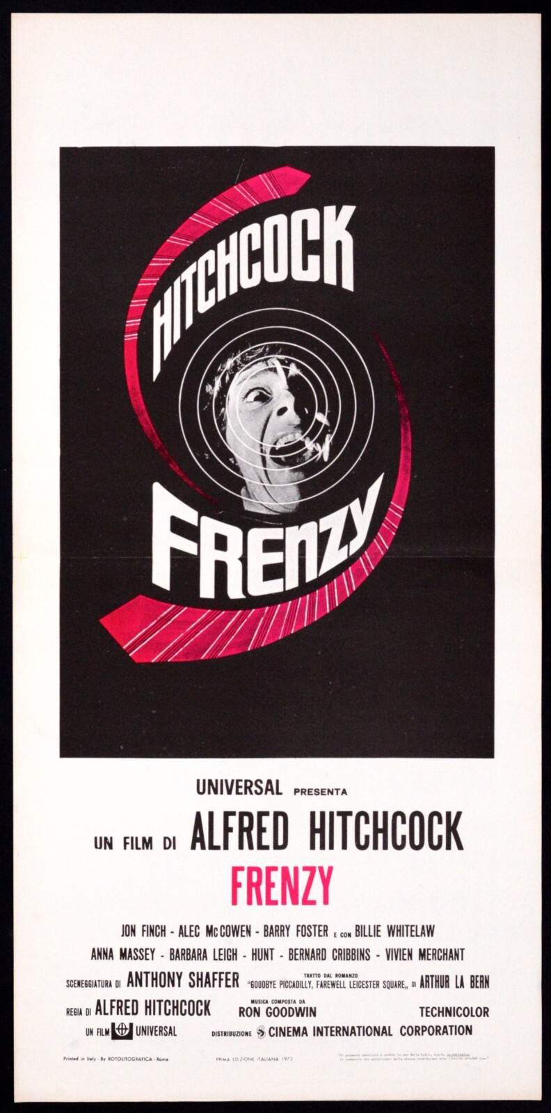 Locandina originale film Frenzy (1972) - Regia di Alfred Hitchcock