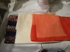 AVON Set of 3 Fashion Scarves 100% Polyester 18" W x 72" L Lt. Pink/Coral/Multi