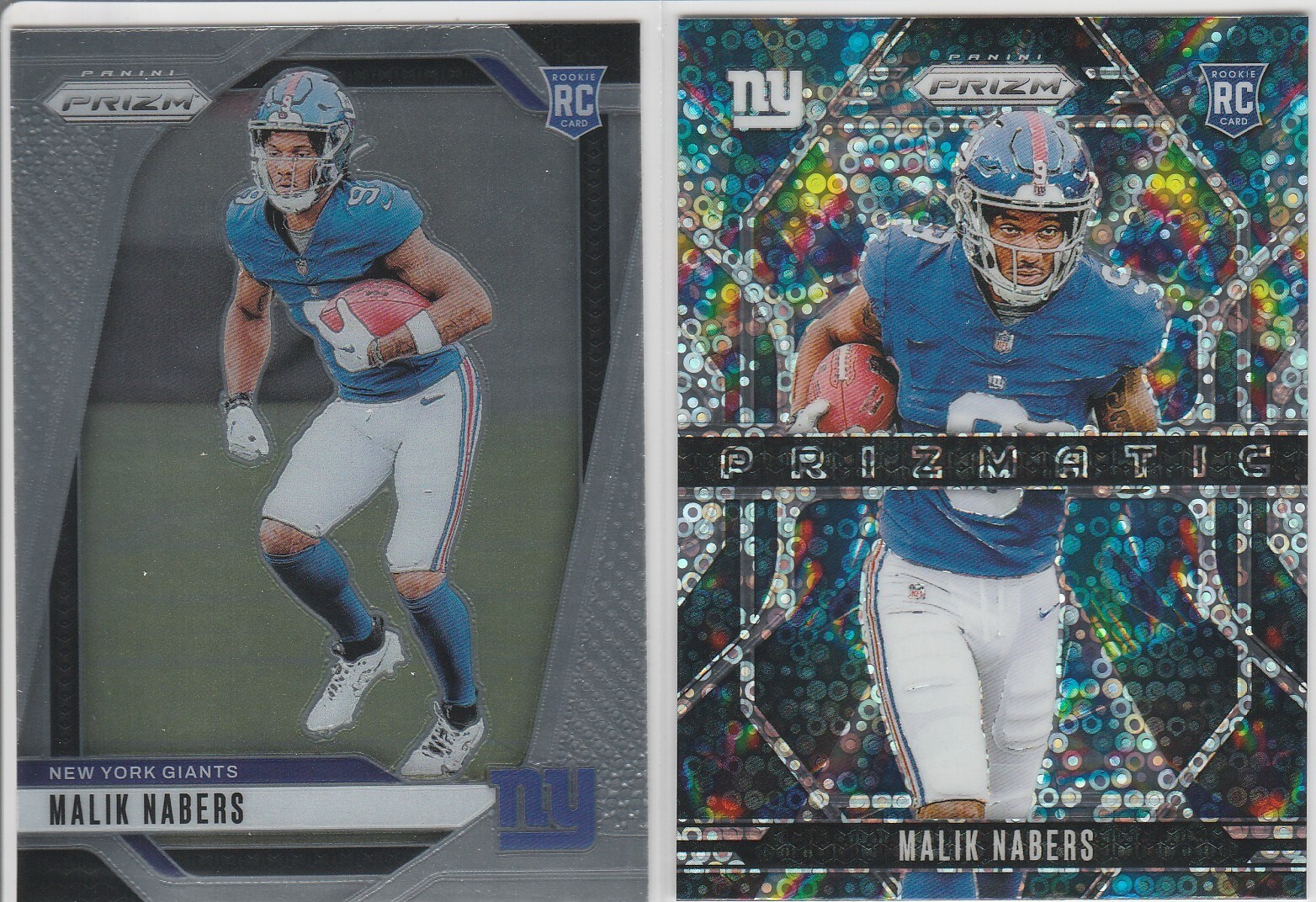 MALIK NABERS 2024 PANINI PRIZM ROOKIE PRIZMATIC DISCO & BASE NEW YORK GIANTS
