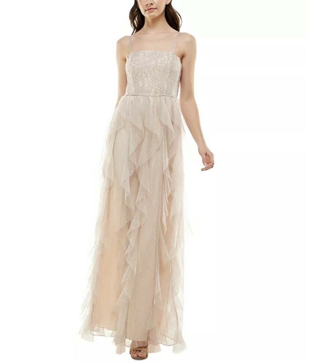 beige sparkly prom dress Champagne One Shoulder prom Dress with Slit - Floor Length Chiffon Boho Evening Gown with Lace