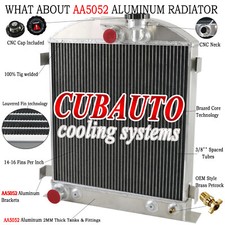 4 Rows Full Aluminum Radiator For 1932 Ford Hi-boy Hotrod Grill Shells Ford V8