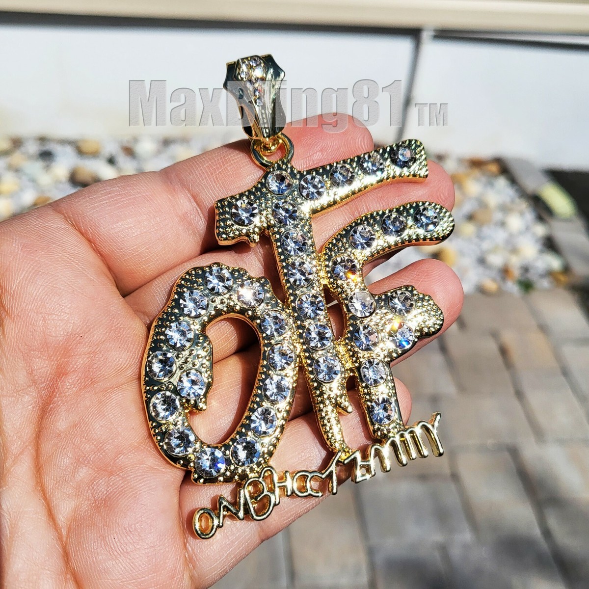 Baguette Otf Gold Chain Large OTF Only The Family Pendant 16