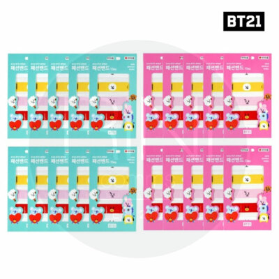 BTS BT21 Official Authentic Goods Character Band 10P 10SET Pink or Mint