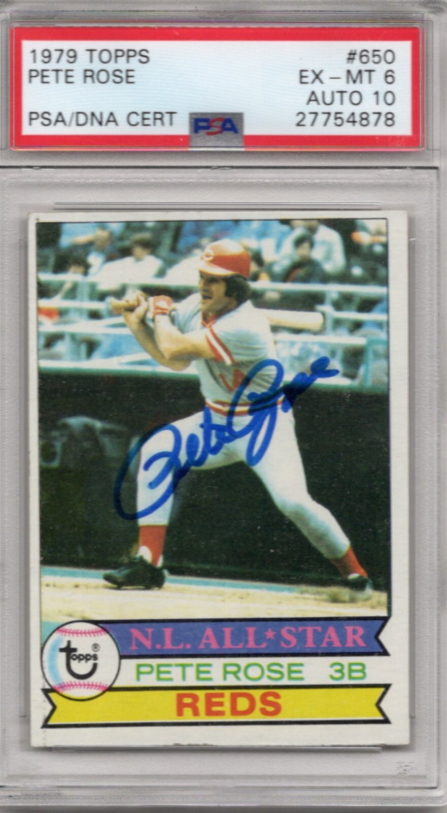 Pete Rose 1979 Topps *signed* # 650 autographed *PSA/DNA 10* Cincinnati Reds