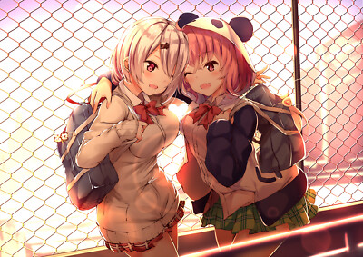 Anime girls art 2d portrait backpacks short hair CCG Gaming Mat Desk