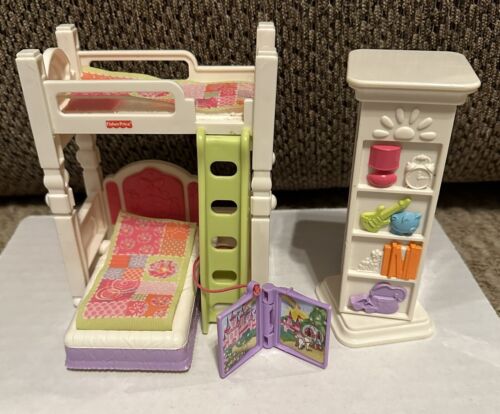 2012 Fisher Price Loving Family Dollhouse Kids Bunk Bed & Rotating Storage Tower - Picture 1 of 9