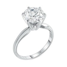 IGI F/VVS 1.25 Ct Round Lab Created Grown Diamond Solitaire Ring 14K White Gold