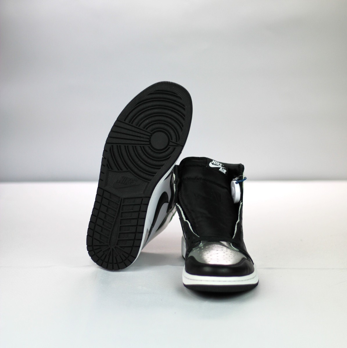 Size 11W - Nike Air Jordan 1 High OG Silver Toe Silver Black