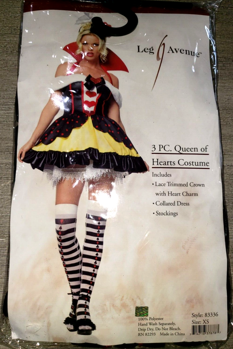 r① LEG AVENUE NEW HALLOWEEN COSTUME WOMEN XS QUEEN OF HEARTS SEXY FUN