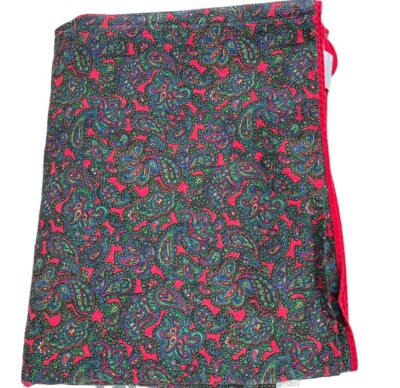 Nappe Rectangulaire Lands' End Motif Cachemire 66x120 Cm + Serviette Vintage