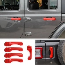 For 2018-2022 Jeep Wrangler JL ABS Red Door Handle & Tailgate Handle Cover Trim