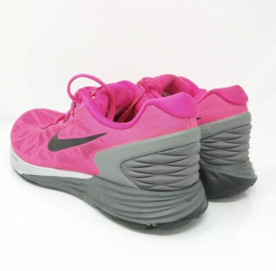 Nike Womens Lunarglide 6 654434-600 Hyper Pink Gray Running Shoes