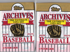 2 Packs 91 Topps Archives Baseball 1953 Set Mantle, Mays, Aaron, Williams NICE