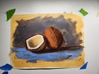 Original hand painted, acrylic painting, hand painted, Coconut, Fruit,  — photo 1