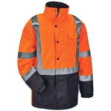 Glowear 8384 Hi Vis Winter Jacket Class 3 Waterproof Insulated Small Orange