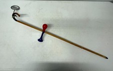 Vintage Goose Walking Wood Cane 39" Decorative Stick w/ Mirror  Horn for Ladies