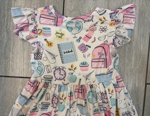 Girls Boutique Back To School Dress Notebook, Backpack Pink Purple Size XL (6-7) - Picture 7 of 9