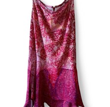 Fairy style pink maxi asymmetrical skirt