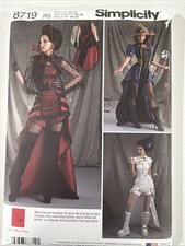 Simplicity 8719 New Uncut Costume Cosplay Pattern Uncut Size 14-22