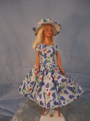 Lilith a doll dress and hat for the Silkstone Barbie doll.  By Peggy Feltrope