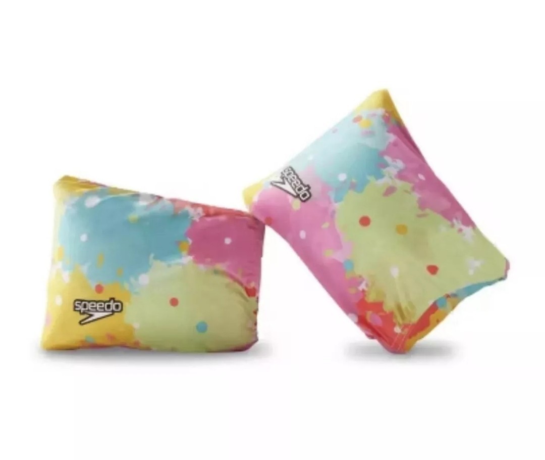 Speedo Kids Inflatable Fabric Armbands Lemon Peel Color Splash Ages 2-12 NEW