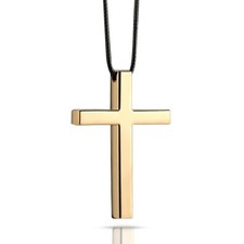 Cross Hanging Ornaments for RearView Mirror, Metal Car Charm, Gold