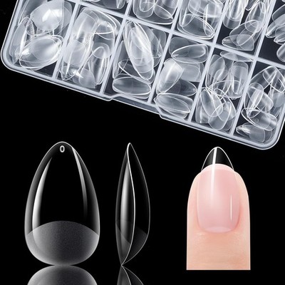 Gelike ec Mandel Nageltips 120 Stück 12 Größen Softgel Kurz Nagelspitzen Set