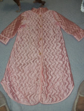 Vintage 80s Girls' Candlesticks Pink Quilted Nylon Robe 4T